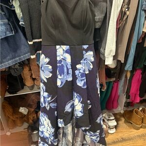 Speechless Black and Blue Floral Dress